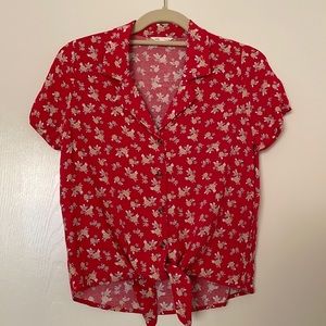 Aeropostale Short Sleeve Floral Button Up